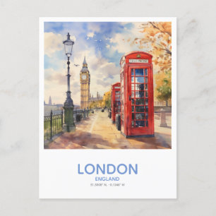 Red Mobil Boxes - Save the Date in England Vykort