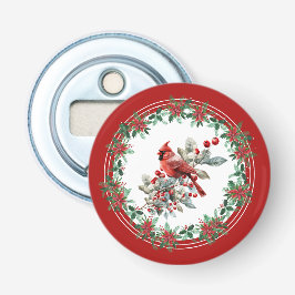 Red Mockingbird Poinsettia Gräns Elegant Flasköppnare