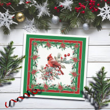 Red Mockingbird Poinsettia Gräns Grönt