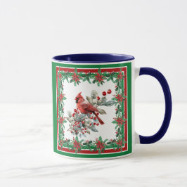 Red Mockingbird Poinsettia Gräns Red Grönt Mugg
