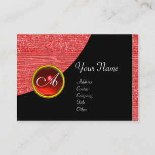RED MODE PÄRLOR MONOGRAM ,Svart ruby Visitkort