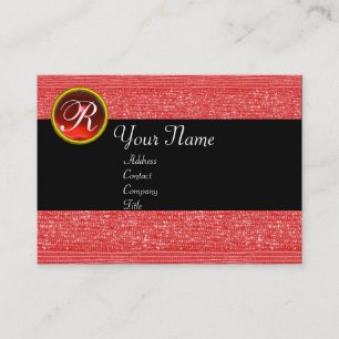 RED MODE PÄRLOR RUBY GEM MONOGRAM VISITKORT