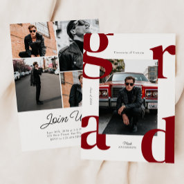 Red Modern Bold Class från 2024 Studenten Inbjudningar