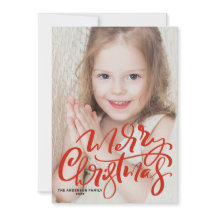 Red Modern Calligraphy Photo God jul