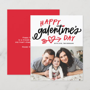 Red Modern Calligraphy Photo Lycklig Galentine's D