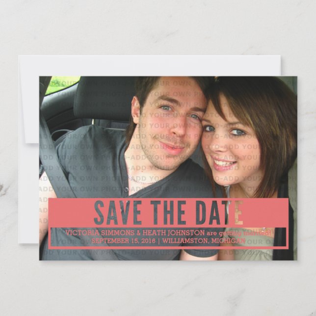 Red Modern cut out Save Date Inbjudan (Framsida)