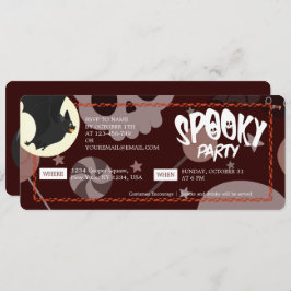 Red Modern & Elegant Halloween Spooky Party Biljet Spara Datumet