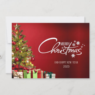 Red Modern God jul Card Inbjudningar