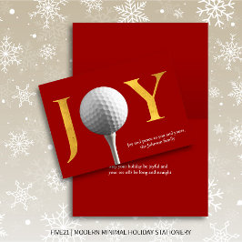 Red Modern Golf Joy & Peace Foldad jul Helgkort