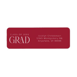 Red Modern Grad Personlig Returetiketters Returadress Etikett