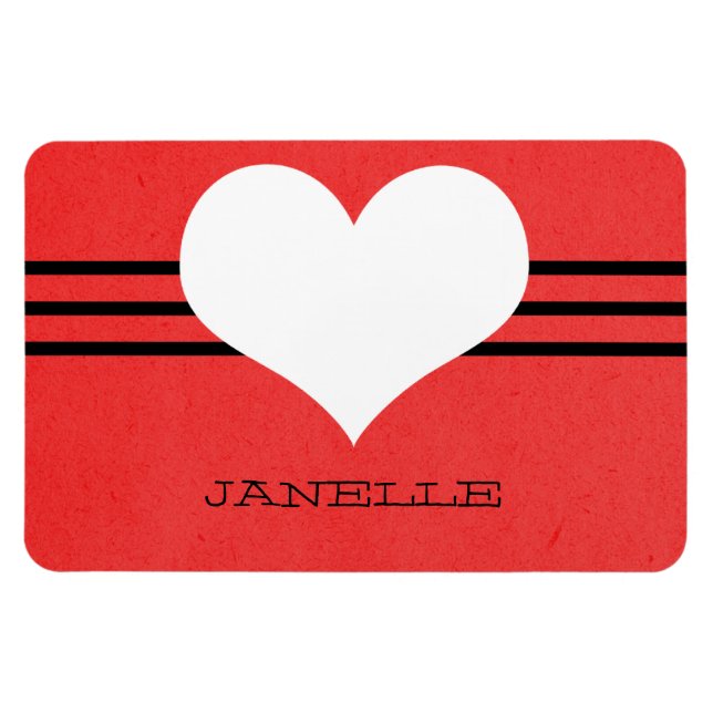 Red Modern Heart Flexi Magnet (Horisontell)