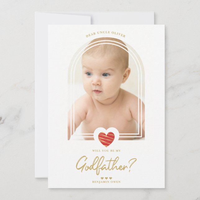 Red Modern Heart Golden Effect Godfather (Framsida)