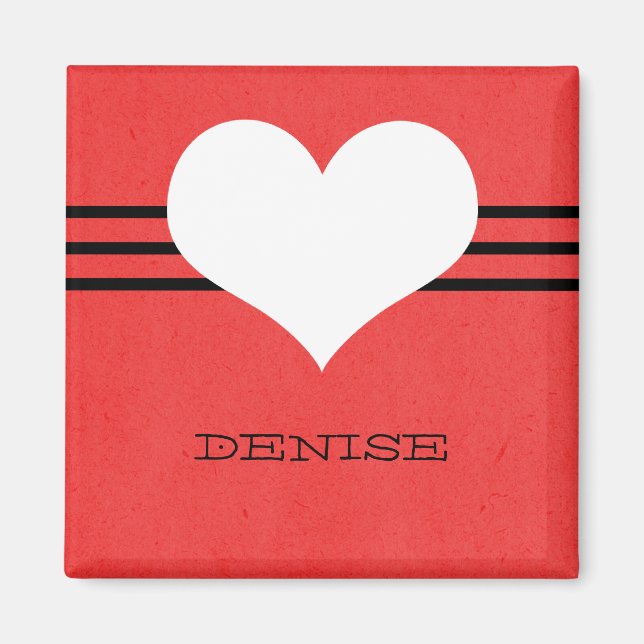 Red Modern Heart Magnet (Framsidan)