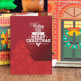 Red Modern Julgran Helgkort