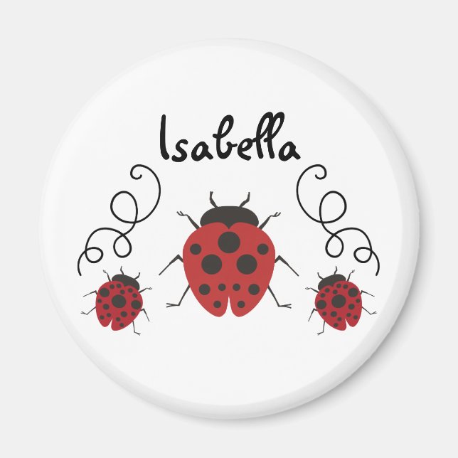 Red Modern Ladybug anpassar den Magnet (Framsidan)