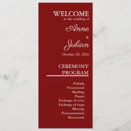 Red Modern Minimalist Bridal Program QR Code