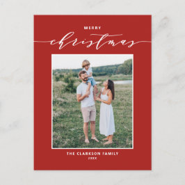 Red Modern Mix Typography God jul Photo Helg Vykort