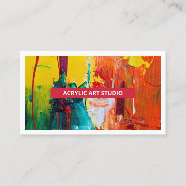 Red Modern Namn Artwork Artist Studio Visitkort (Framsida)