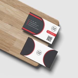 Red Modern Professionell Corporate Scannable Visitkort