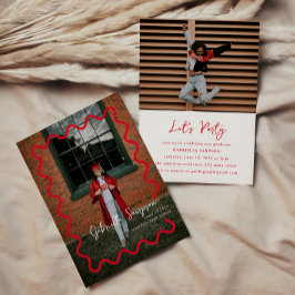 Red Modern Studentkort-meddelande Inbjudningar