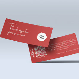 Red Modern Tack för ditt köp Litet Visitkort