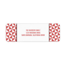 Red Modern Triangles-Adressetiketter