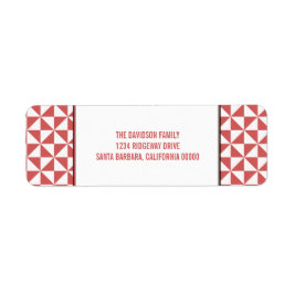 Red Modern Triangles-Adressetiketter Returadress Etikett