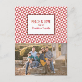 Red Modern Triangles Helgdag Photo Postcard Helg Vykort