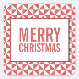 Red Modern Triangles Helgdag Stickers Fyrkantigt Klistermärke