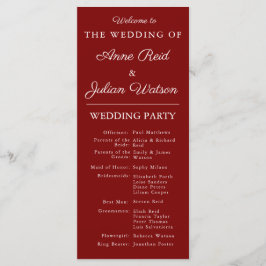 Red Modern  Wedding Timeline and Party QR Code Program