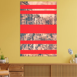 Red Modernized Version of St. James's Street Canvastryck