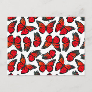 Red Monarch Butterfly Mönster Vykort