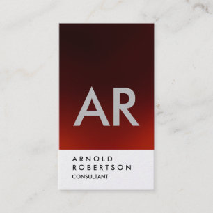 Red Monogram-Affärskort med enkel Mörk Visitkort
