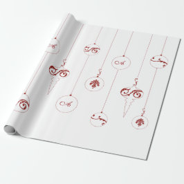 Red Monogram Bauble Hanging Ornaments jul Presentpapper