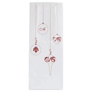 Red Monogram Bauble jul Ornaments