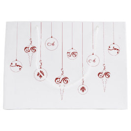 Red Monogram Bauble jul Ornaments Gift Bag