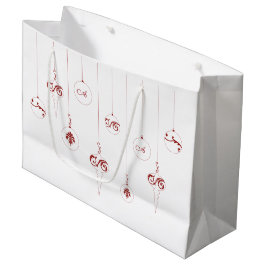 Red Monogram Bauble jul Ornaments Gift Bag
