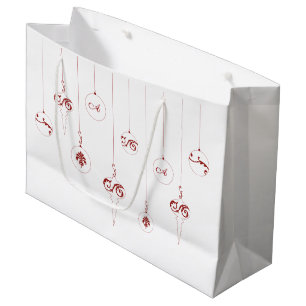 Red Monogram Bauble jul Ornaments Gift Bag
