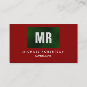 Red Monogram för Grönt av hög kvalitet, unik Visitkort