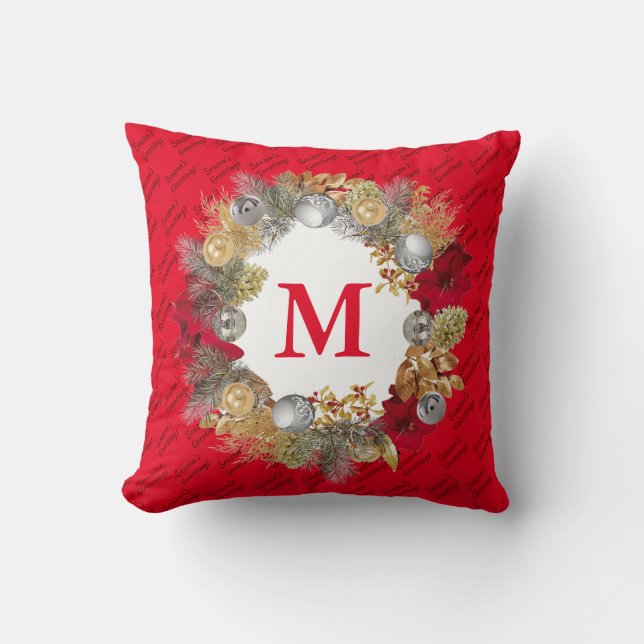 Red MONOGRAM, julkrans Kudde (Framsida)