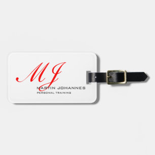 Red Monogram White Grått Personal Trainer Modern Bagagebricka