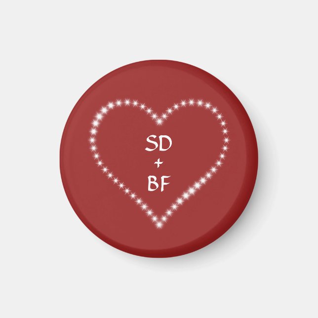 Red Monogrammed Heart Magnet (Framsidan)