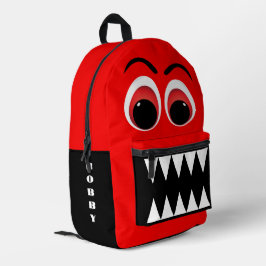 Red Monster Big Ögon och Jagged Teeth Personlig