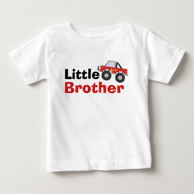 Red Monster Lastbil Little Brother T-shirt (Framsida)