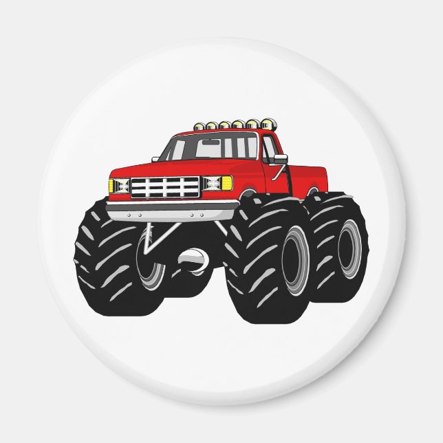 RED MONSTER LASTBIL MAGNET (Framsidan)