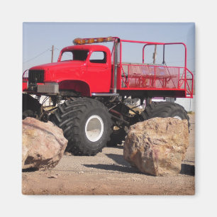 Red Monster Lastbil Magnet