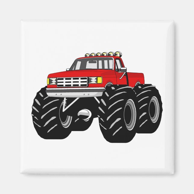 RED MONSTER LASTBIL MAGNET (Framsidan)