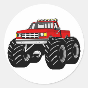 RED MONSTER LASTBIL RUNT KLISTERMÄRKE