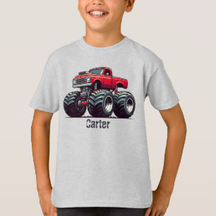Red monster lastbil t shirt