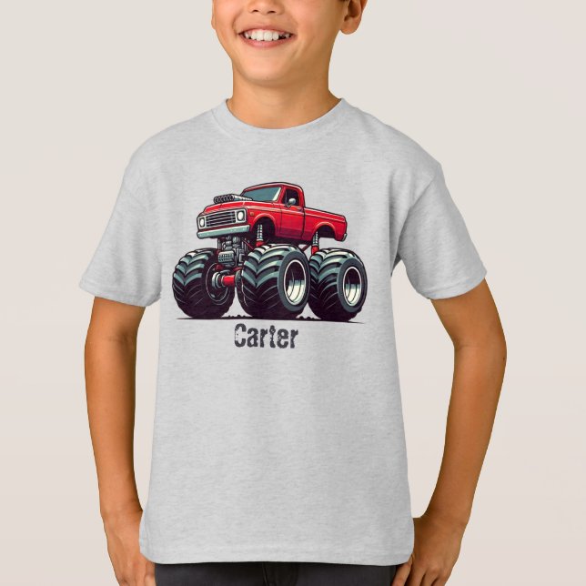 Red monster lastbil t shirt (Framsida)